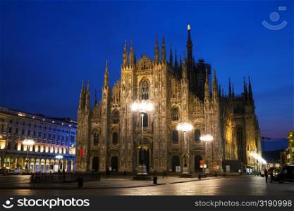 Duomo cathedral early in the morning in Milan, Italy.