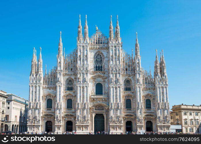 Duomo gothic cathedral on square in Milan, Italy