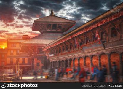 Durbar Square in the center of Kathmandu, Nepal. Durbar Square in the center of Kathmandu