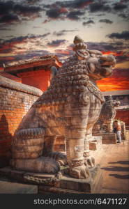 Durbar Square in the center of Kathmandu, Nepal. Durbar Square in the center of Kathmandu