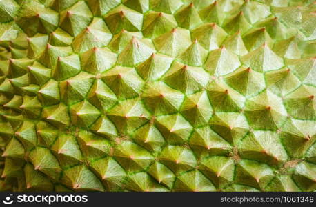 Durian skin / Close up of tropical fruit durian texture background