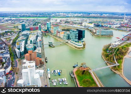 Dusseldorf, Media Harbour with contemporary architecture, Medienhafen , Nordrhein-Westfalen, Germany, Europe