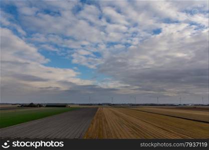 dutch countryside with impressive cloudscape