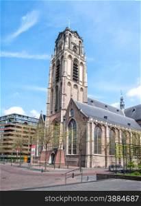 (Dutch: Grote of St Laurenskerk), city landmark and the oldest building in Rotterdam, Holland, Netherlands.