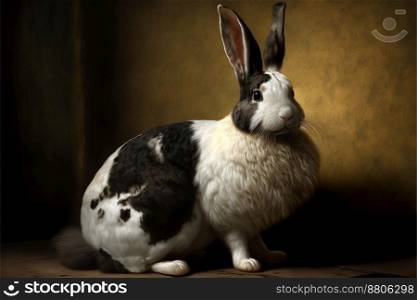 dutch rabbit in the corner background
