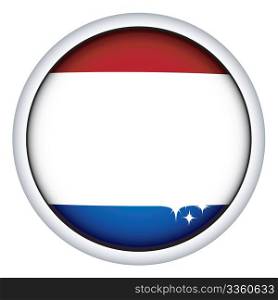 Dutch sphere flag button, isolated vector on white