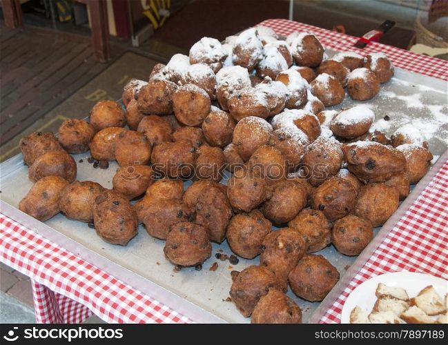 dutch traditional food for new year called oliebollen