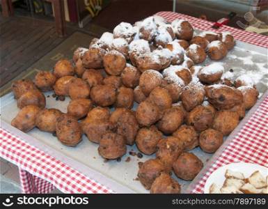 dutch traditional food for new year called oliebollen
