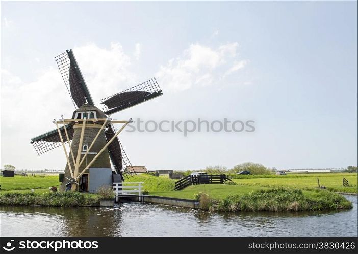 dutch windmill de goede hoop near the village voorhout