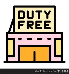 Duty free shop icon. Outline duty free shop vector icon color flat isolated. Duty free shop icon color outline vector
