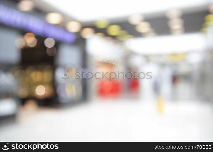 Duty free shops in airport - defocused background