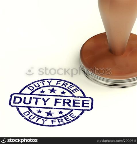 Duty Free Stamp Showing No Tax Shopping. Duty Free Stamp Shows No Tax Shopping