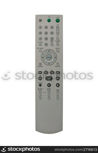 DVD remote control isolated on white background.
