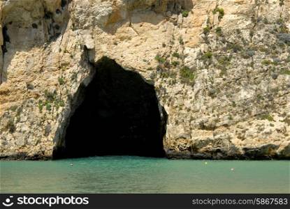 dwejra cave at the beach in Gozo island, Malta