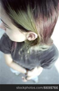 Dyed Hair on a Teenage Girl