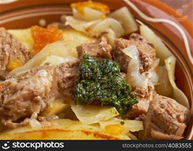 dymlyama -oriental meat stew .national cuisine of Azerbaijan, Uzbekistan and Kazakhstan