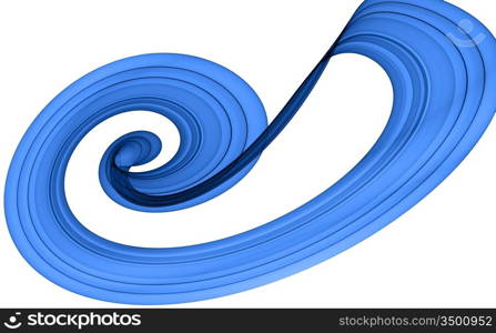 dynamic blue abstraction over white background - hq render