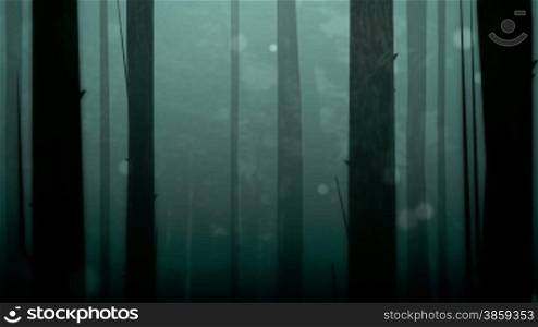 Dynamic graphic animation using paper cutout styled elements to illustrate a spooky or enchanted forest. High definition 1080p and loop-ready. This is one of a suite of simple paper cutout style animated illustrations which have similar dynamics. Please c
