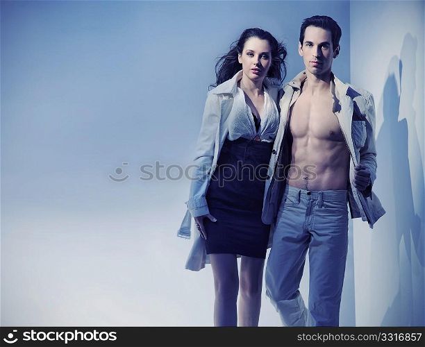 Dynamic photo of a sexy couple