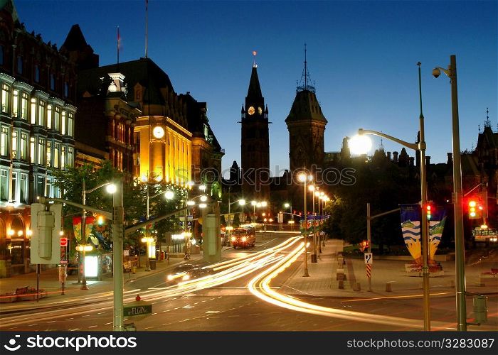 Dynamic view of Ottawa Canada, Parliament Buildings.