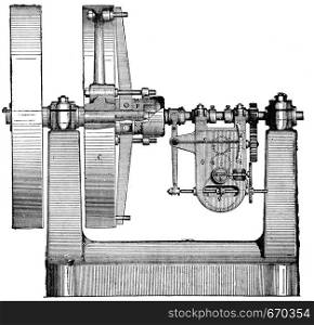 Dynamometer was bending Mr. Megy, vintage engraved illustration. Industrial encyclopedia E.-O. Lami - 1875.