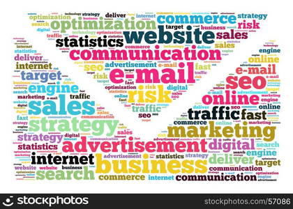 E-mail word cloud business concept