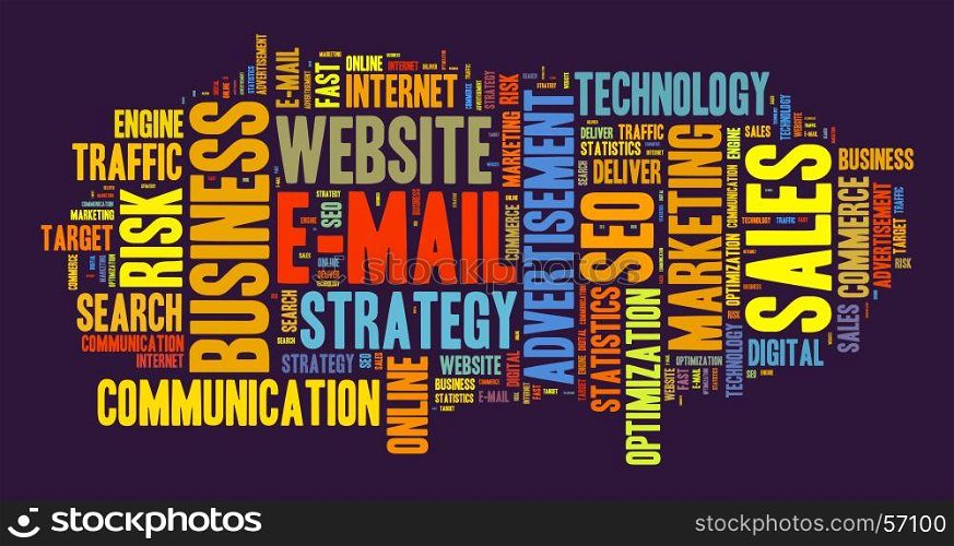 E-mail word cloud business concept