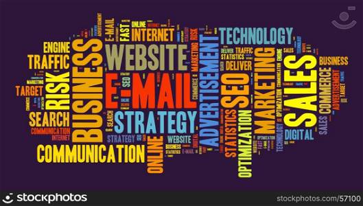 E-mail word cloud business concept