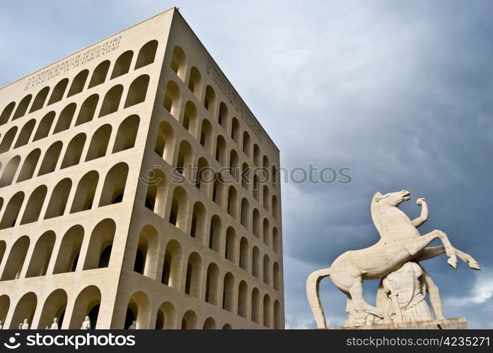 E.U.R.. palace built for a world exhibition in Rome