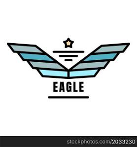Eagle wings logo. Outline eagle wings vector logo color flat isolated. Eagle wings logo, outline style