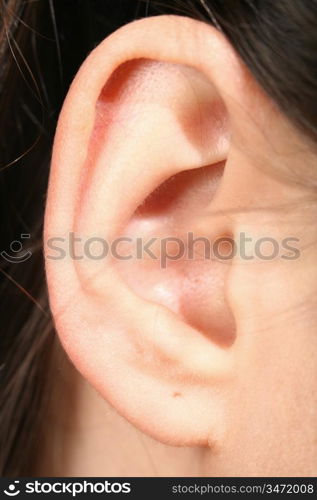 ear girl close up listening sound