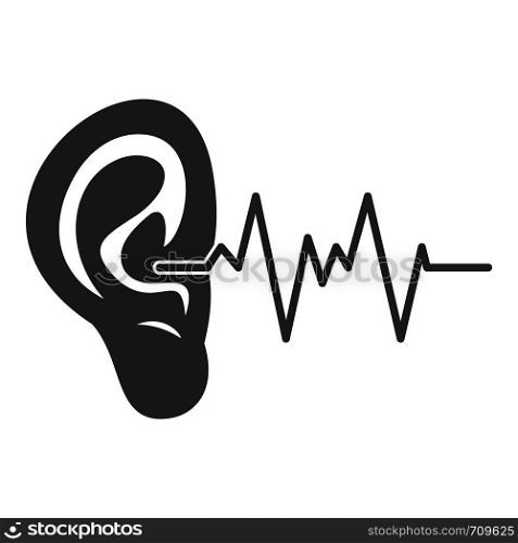 Ear icon. Simple illustration of ear vector icon for web. Ear icon, simple style