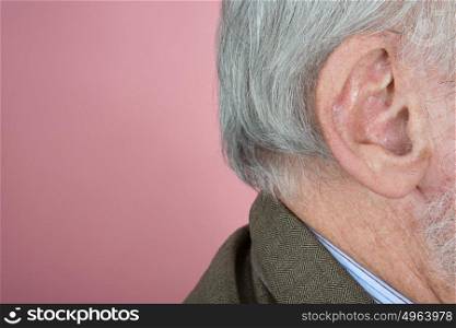 Ear of a senior man