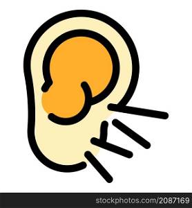 Ear sense icon. Outline ear sense vector icon color flat isolated. Ear sense icon color outline vector