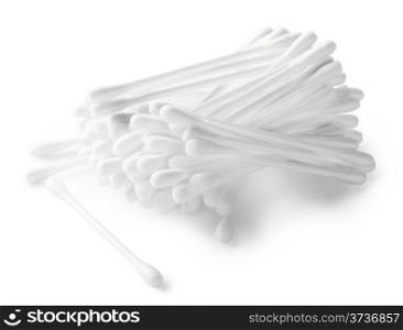 Ear sticks stacked pile isolated on white background