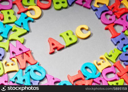 Early education concept with letters