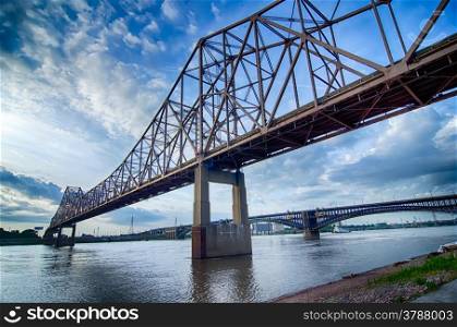 early morning Cityscape of St. Louis skyline in Missouri state