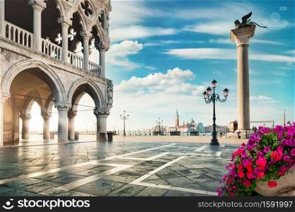 Early morning over San Marco square in Venice, Italy