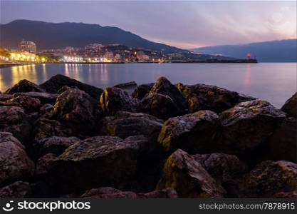 Early morning seascape. Yalta, Crimea, Ukraine