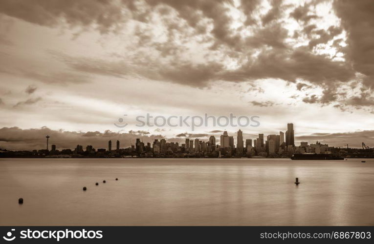 early morning sunrise in seattle washington