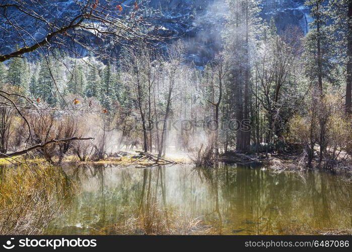 Early spring in Yosemite. Beautiful early spring landscapes in Yosemite National Park, Yosemite, USA