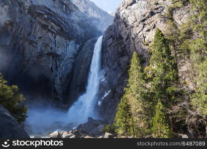 Early spring in Yosemite. Beautiful early spring landscapes in Yosemite National Park, Yosemite, USA