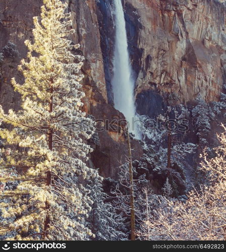 Early spring in Yosemite. Beautiful early spring landscapes in Yosemite National Park, Yosemite, USA