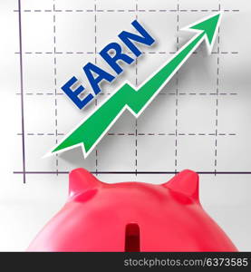 Earn Graph Meaning Rising Income Gain And Profits