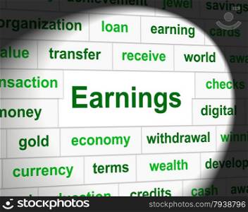 Earnings Revenue Showing Revenues Salaries And Income
