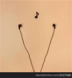 earphones arrangement with musical note