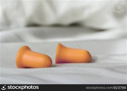 Earplugs on the bedroom