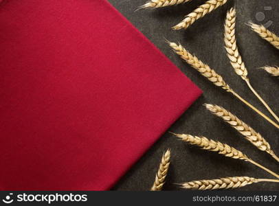 ears of wheat on background texture