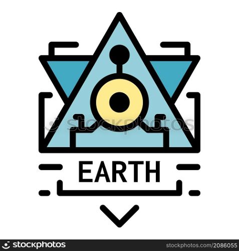 Earth alchemy icon. Outline earth alchemy vector icon color flat isolated. Earth alchemy icon color outline vector