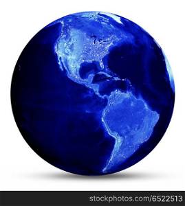 Earth blue map 3d rendering. Earth blue map. Elements of this image furnished by NASA 3d rendering. Earth blue map 3d rendering